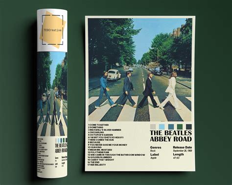 The Beatles Abbey Road Poster the Beatles Poster Abbey Road | Etsy