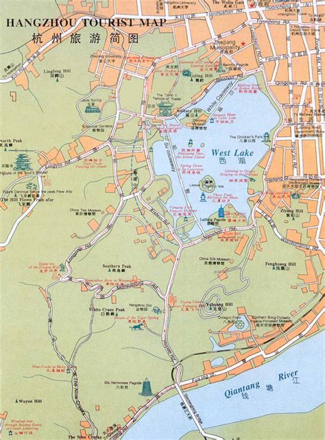 Maps of Hangzhou: Downloadable and Detailed, West Lake Map