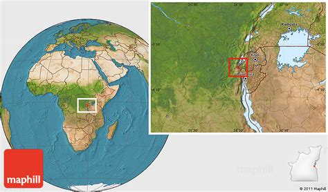 Satellite Location Map of Bukavu