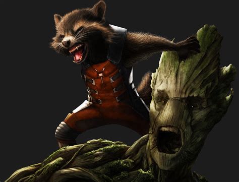 Rocket Raccoon... and Groot! by Callyste on DeviantArt