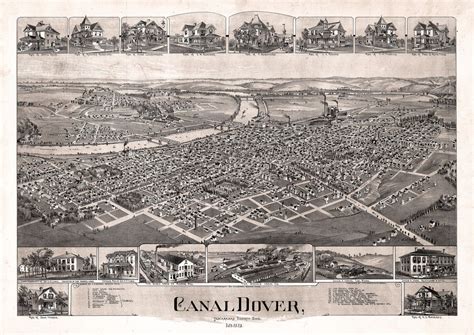 Old Map of Canal Dover Ohio 1899 Tuscarawas County | Tuscarawas county, Perspective birds eye ...