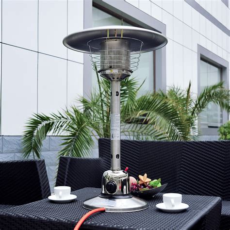 Outsunny 4KW Table Top Gas Patio Heater Stainless Steel Garden Heating ...