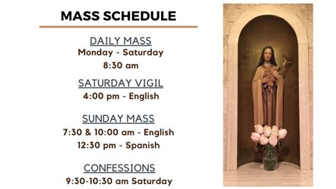 Mass Schedule Web | Little Flower Catholic Parish