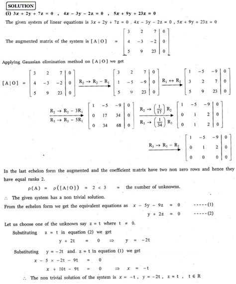 Exercise 1.7: Matrix: Homogeneous system of linear equations - Problem ...