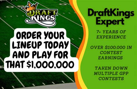 Provide a draftkings nfl fantasy football gpp lineup by Besthd123 | Fiverr