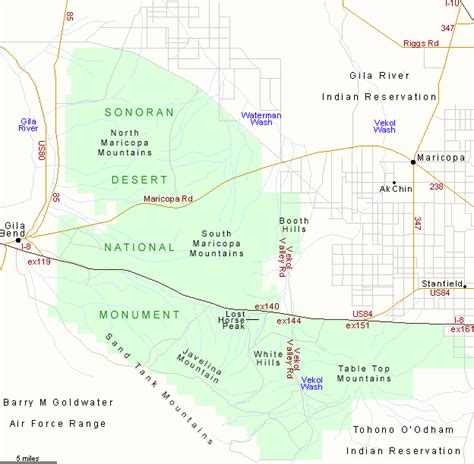 Map of the Sonoran Desert National Monument, Arizona