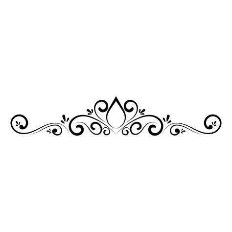 Floral Vintage Calligraphic Linear Divider, Swirl Vintage Divider ...