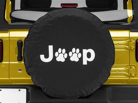 Jeep Wrangler Jeep Paw Spare Tire Cover - Black (87-20 Jeep Wrangler YJ ...