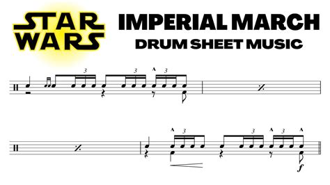 STAR WARS Imperial March - Snare & Bass Drum Sheet Music by John Williams - YouTube