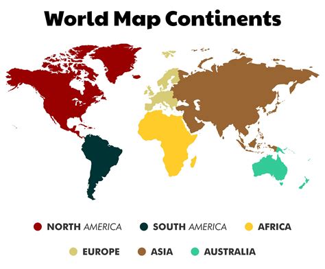 Map Of The World Continents Labeled