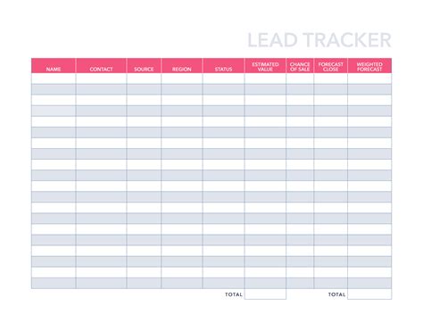 Free Lead Tracking Template - FREE PRINTABLE TEMPLATES