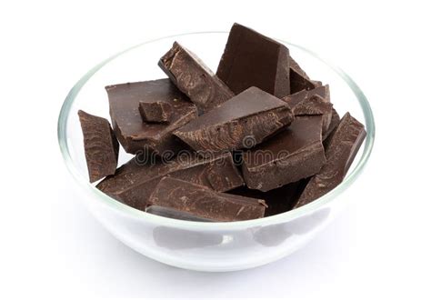 Bar Of White Chocolate Broken Into Pieces In A Glass Bowl Stock Image - Image of sweet, process ...