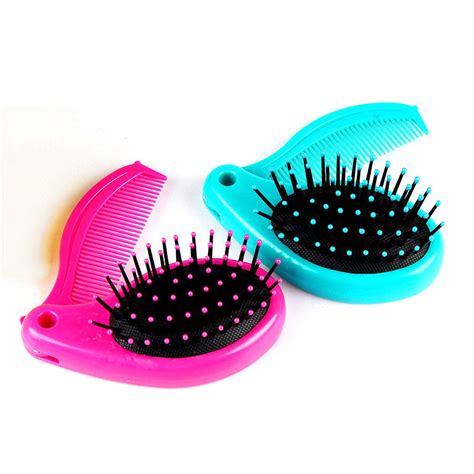 Folding Hair Brush, Pack Portable Travel Hair Brush Hair Comb, Plastic Folding Jm5 ...