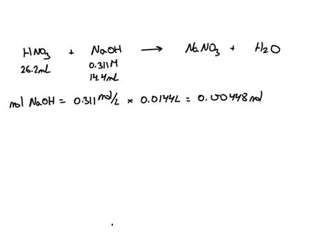 SOLVED: An aqueous solution of nitric acid (HNO3) is standardized by titration with a 0.311 M ...