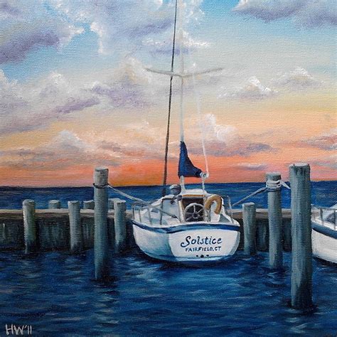 nautical sailboat oil painting ocean art boat by SouthPawPaintings