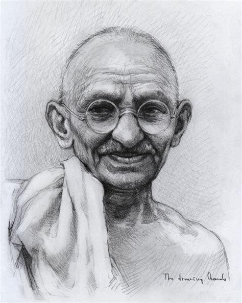 Pencil Sketch Of Mahatma Gandhi at PaintingValley.com | Explore ...