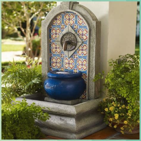 21 hermosos diseños de fuente de pared de macetas coloridas - Nubika | Water fountains outdoor ...