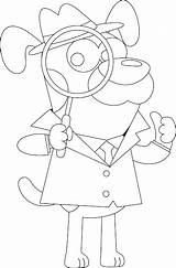 Premium Vector  Outlined detective dog Cartoon Character Holding A sketch template