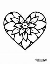 20 Floral heart coloring Pages At PrintColorFuncom sketch template