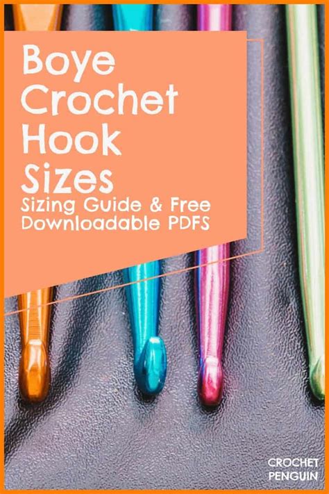 Boye Crochet Hooks Sizes - Hook Size Chart - Boye Crochet Hook