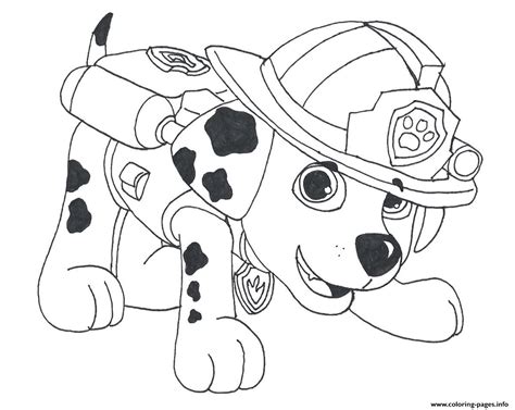 Paw Patrol Marshall Draw 2 Coloring Pages Printable