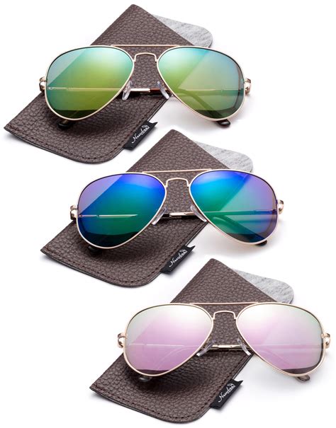 Newbee Fashion - Polarized Aviator Sunglasses Mirrored Lens Classic ...