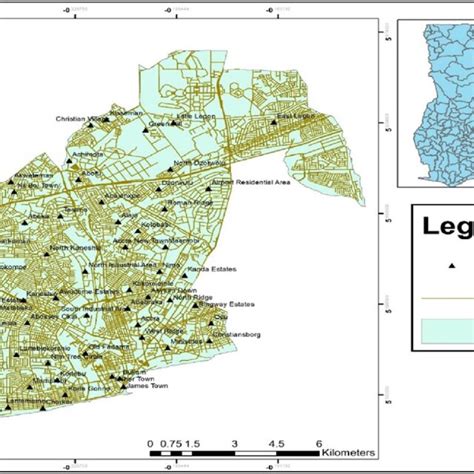 Map of Accra Metropolitan area. | Download Scientific Diagram