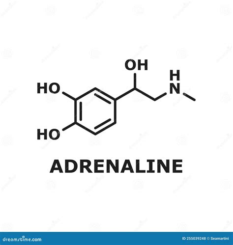 Adrenaline or Adrenalin, Epinephrine Structure Stock Illustration - Illustration of ...