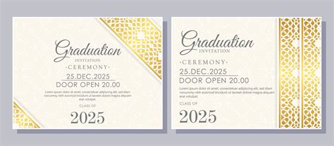 Elegant graduation invitation template with ornamental border 6322900 ...