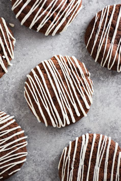 Soft Chocolate Cookies with White Chocolate Drizzle - Natalie Paramore