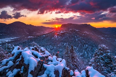 Download Landscape Rocky Mountains Colorado Nature Sunrise HD Wallpaper