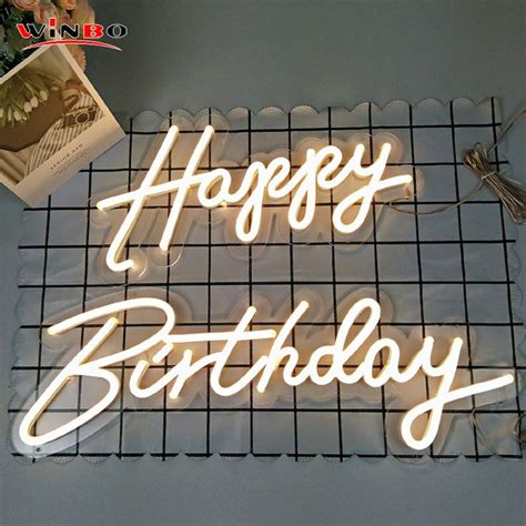 Drop Shipping Happy Birthday Custom Led Light Neon Sign For Birthday ...