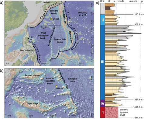 (a) Topographic and bathymetric map of the Philippine Sea Plate and ...