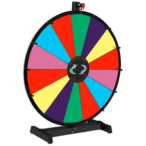 ZENSTYLE 24" Tabletop Prize Spin Wheel 14 Slots Color with Dry Erase & Marker Pen Spinning Wheel ...