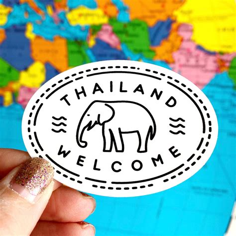 Thailand Passport Stamp Laptop Sticker Thailand Water Bottle Sticker Thailand Sticker Thailand ...