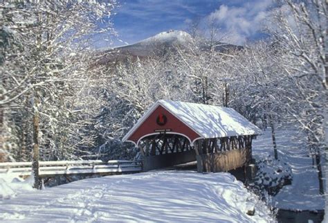 The Flume Covered Bridge, Franconia Notch State Park, New Hampshire. | Covered bridges, Winter ...