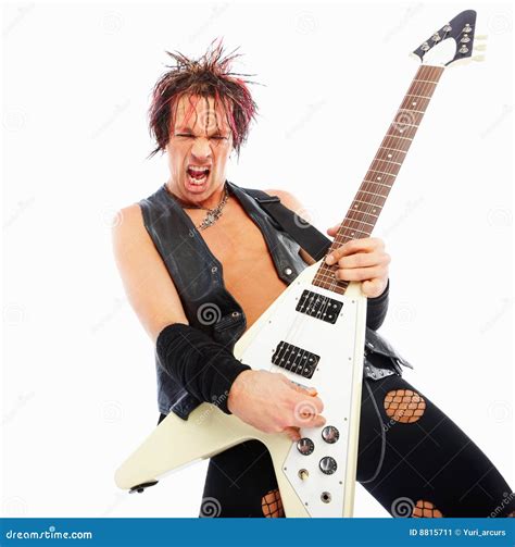 Stock Image: Rock star playing an electric guitar,. Image: 8815711