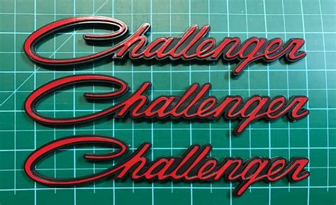 #0391 3pcs NEW CLASSIC Script DODGE CHALLENGER Emblem Badge Red Nameplate Fender #DODGE | Dodge ...