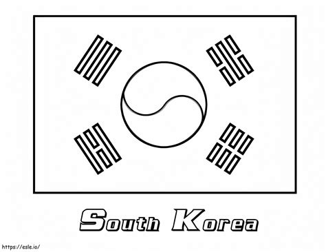 South Korea Flag coloring page