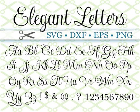 Elegant Script Fonts Alphabet