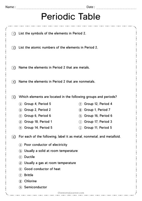 Periodic Table Worksheets Periodic Table Words Periodic Table | My XXX Hot Girl