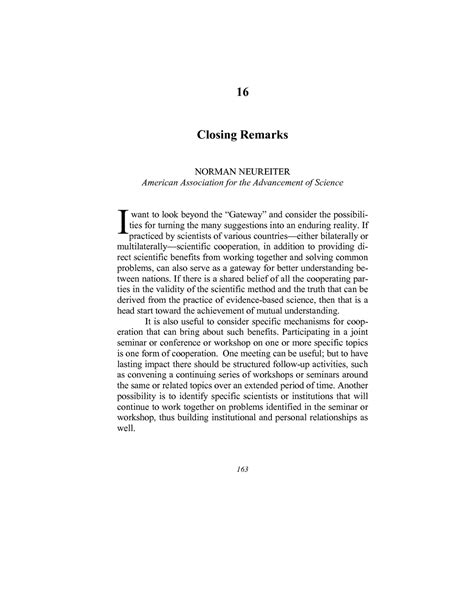 16 Closing Remarks--Norman Neureiter | Science as a Gateway to Understanding: International ...