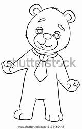 Cartoon Teddy Bear Coloring Page Stock Vector Royalty Free 2134465445  sketch template