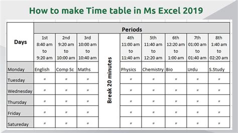 Class Timetable Generator In Excel | Brokeasshome.com