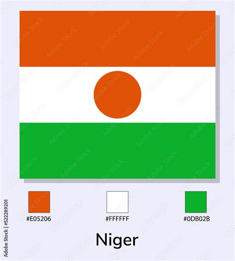 Vector Illustration of Niger flag isolated on light blue background ...