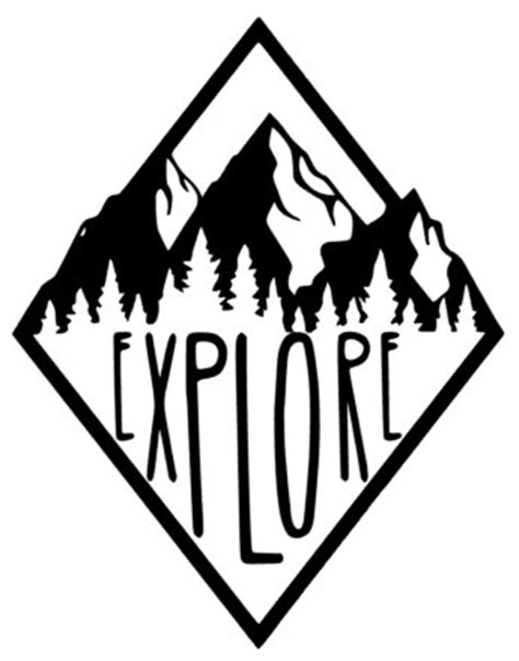 Explore With Mountains Vinyl Decal | Etsy