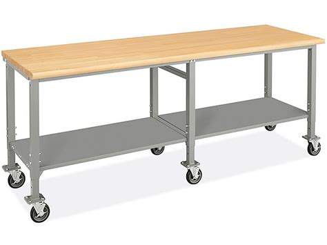 Mobile Heavy-Duty Packing Table - 96 x 30", Maple Top H-9007-MAP - Uline