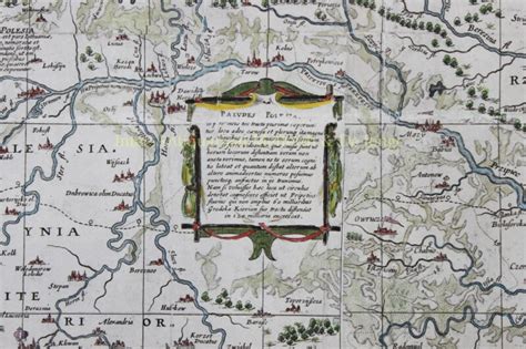 rare old wall map Grand Duchy of Lithuania original engaving 17th century