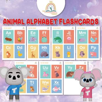 Animals Alphabet Flashcards by TicTacTaught | TPT