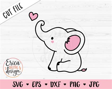 Baby Elephant Outline Template